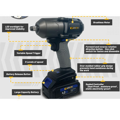 20V Brushless Impact Wrench (821N.m): High Torque for Auto/Construction/Home Use