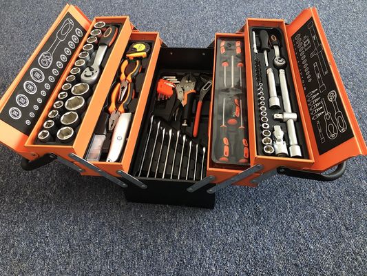 3 레이어 휴대용 강철 도구 상자 다기능 가정용 접는 하드웨어 보관 상자 자동 수리 도구 키트