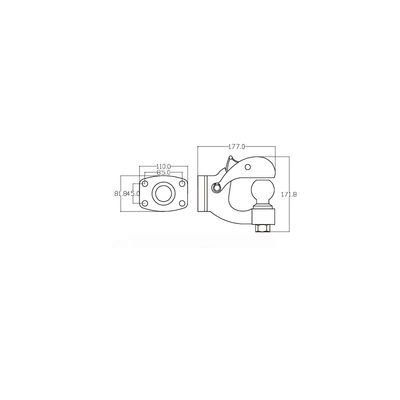 Pintle Hook Mounts: 1.75"-2.31" Balls, 2k-12k LBS, Black/Chrome for Camping/Cargo/Engineering