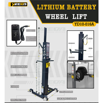 200LB Lift Capacity Lithium Battery Wheel Lift with Locking Caster Base for Garage Wheel Handling